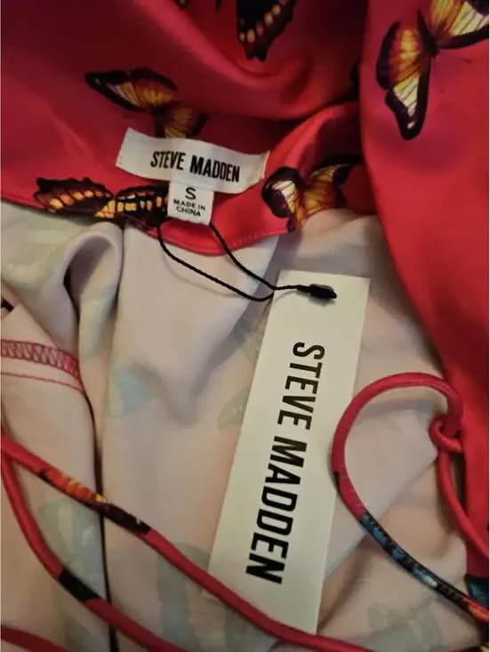 Pink Butterfly Print Slip Dress with Strappy Back - Picture 5 of 5